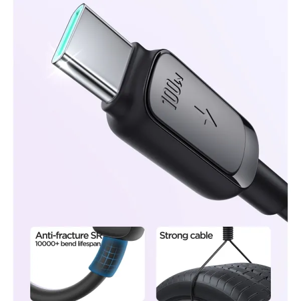 JOYROOM S-CC100A14 100W Kábel USB Type-C - USB Type-C 1m čierny