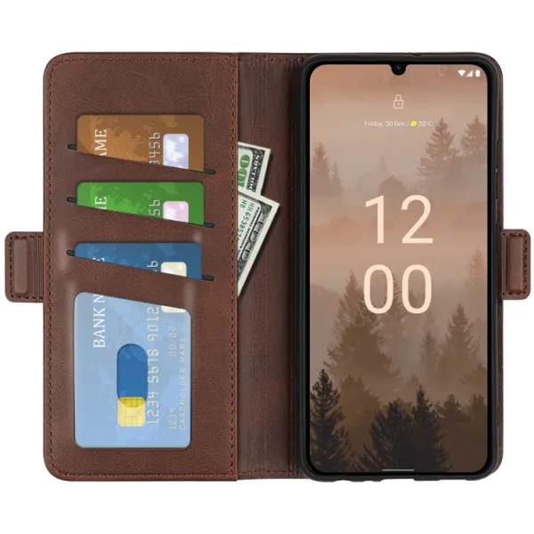 SIDE Peňaženkové puzdro pre Nokia C31 tmavohnedé