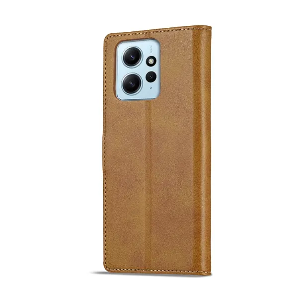 IMEEKE Peňaženkový obal Xiaomi Redmi Note 12 svetlohnedý