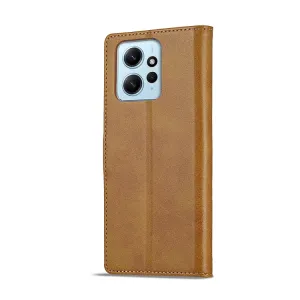 IMEEKE Peňaženkový obal Xiaomi Redmi Note 12 svetlohnedý