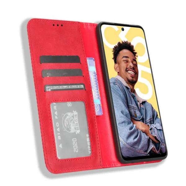 BUSINESS Peňaženkový kryt pre Realme C55 červený