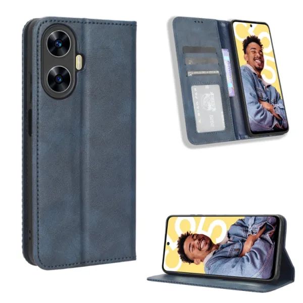 BUSINESS Peňaženkový kryt pre Realme C55 modrý