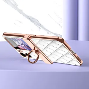 LATTICE RING Ochranný obal s držiakom OPPO Find N2 Flip modrý