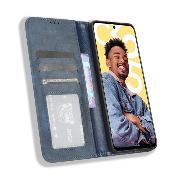 BUSINESS Peňaženkový kryt pre Realme C55 modrý