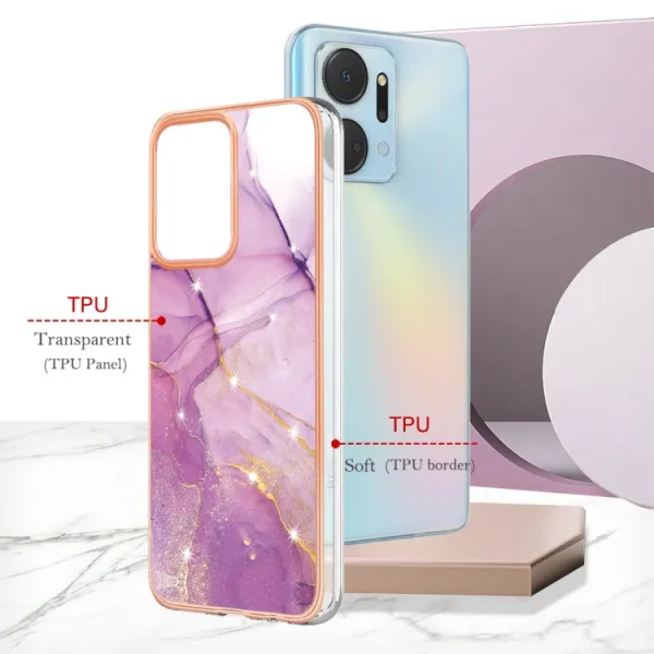 IMD MARBLE Ochranný kryt Honor X7a PURPLE