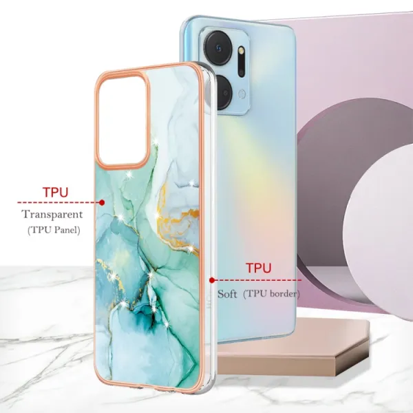 IMD MARBLE Ochranný kryt Honor X7a GREEN