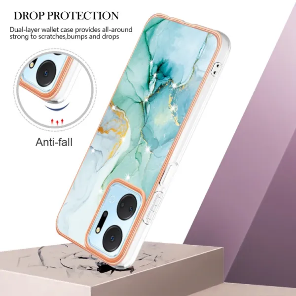 IMD MARBLE Ochranný kryt Honor X7a GREEN