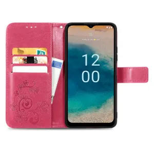 ART FLOWERS Peňaženkový kryt Nokia G22 tmavoružový