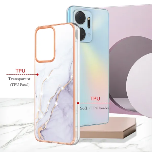 IMD MARBLE Ochranný kryt Honor X7a WHITE