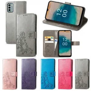 ART FLOWERS Peňaženkový kryt Nokia G22 modrý