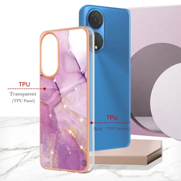 IMD MARBLE Ochranný kryt Honor X7 PURPLE