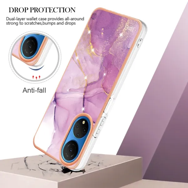IMD MARBLE Ochranný kryt Honor X7 PURPLE