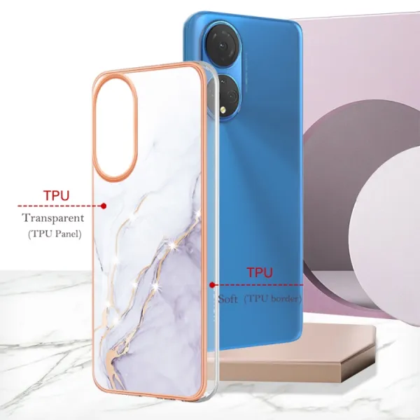 IMD MARBLE Ochranný kryt Honor X7 WHITE