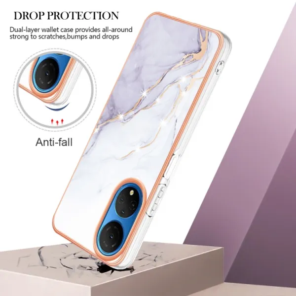 IMD MARBLE Ochranný kryt Honor X7 WHITE