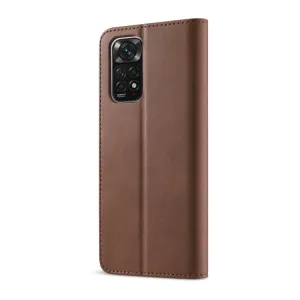 IMEEKE Peňaženkový obal pre Xiaomi Redmi Note 12 Pro tmavohnedý