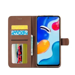 IMEEKE Peňaženkový obal pre Xiaomi Redmi Note 12 Pro tmavohnedý