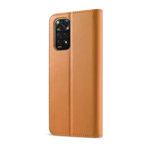 IMEEKE Peňaženkový obal pre Xiaomi Redmi Note 12 Pro svetlohnedý