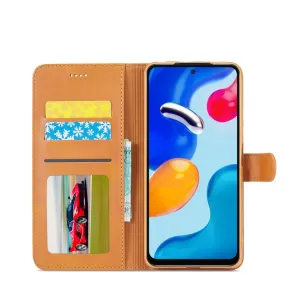IMEEKE Peňaženkový obal pre Xiaomi Redmi Note 12 Pro svetlohnedý