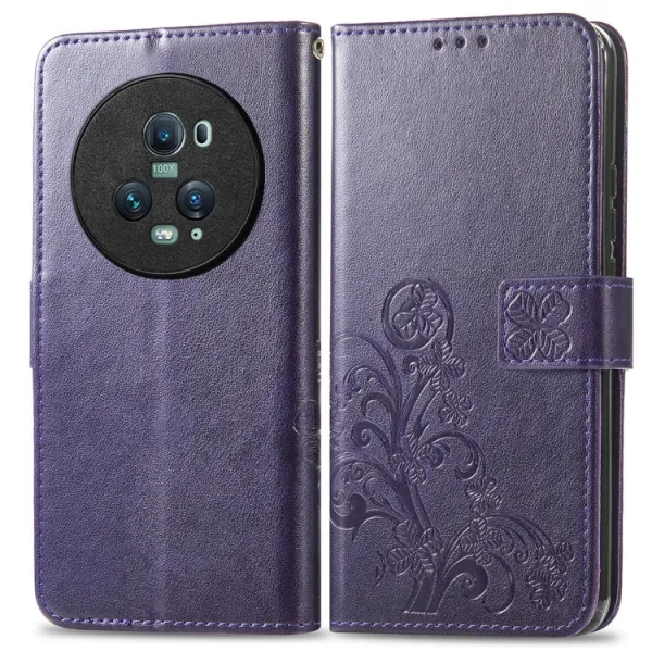 ART FLOWERS Peňaženkový kryt Honor Magic5 Pro 5G fialový
