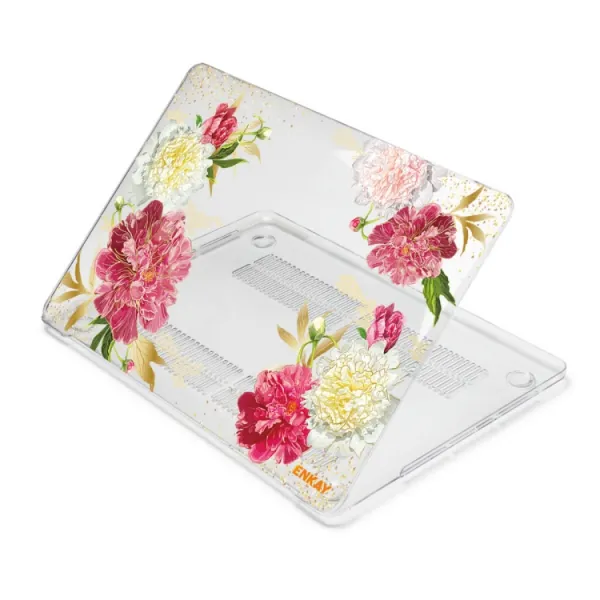 ENKAY FLOWER Puzdro pre MacBook Pro 13" A2251 / A2289 / A2338 ROSE