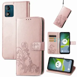 ART FLOWERS Peňaženkový kryt Motorola Moto E13 svetloružový