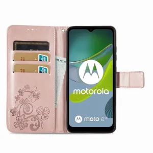 ART FLOWERS Peňaženkový kryt Motorola Moto E13 svetloružový