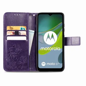 ART FLOWERS Peňaženkový kryt Motorola Moto E13 fialový
