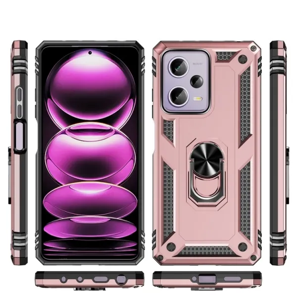 RING Obal s držiakom pre Xiaomi Redmi Note 12 Pro 5G ružový