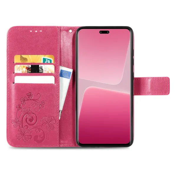 ART FLOWERS Peňaženkový kryt Xiaomi 13 Lite tmavoružový