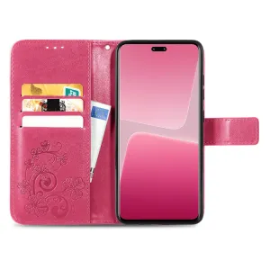 ART FLOWERS Peňaženkový kryt Xiaomi 13 Lite tmavoružový