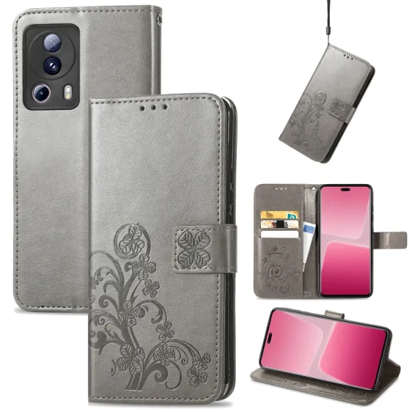 ART FLOWERS Peňaženkový kryt Xiaomi 13 Lite šedý