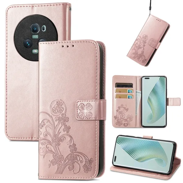 ART FLOWERS Peňaženkový kryt Honor Magic5 Pro 5G svetloružový
