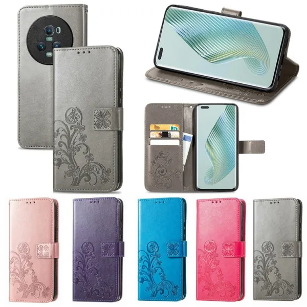 ART FLOWERS Peňaženkový kryt Honor Magic5 Pro 5G modrý