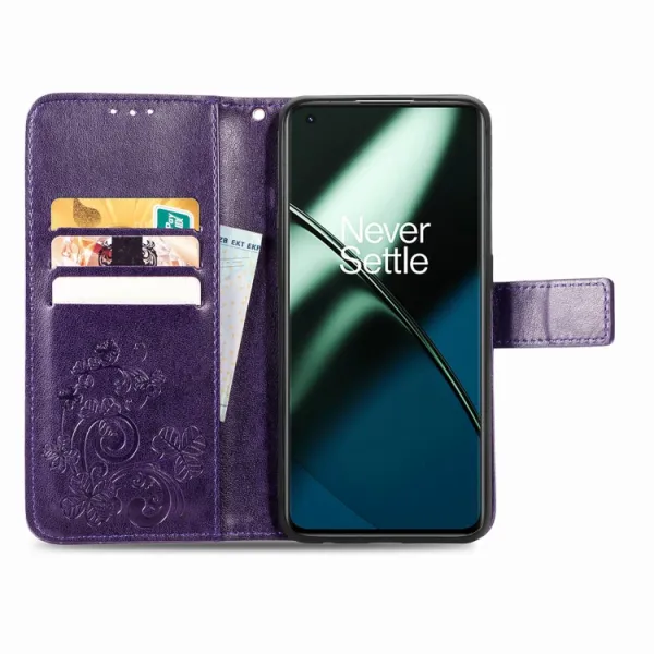 ART FLOWERS Peňaženkový kryt OnePlus 11 5G fialový