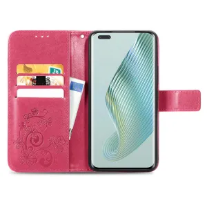 ART FLOWERS Peňaženkový kryt Honor Magic5 Pro 5G tmavoružový
