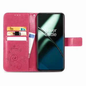 ART FLOWERS Peňaženkový kryt OnePlus 11 5G tmavoružový