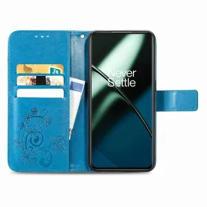 ART FLOWERS Peňaženkový kryt OnePlus 11 5G modrý