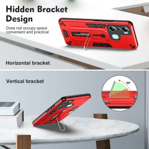 BRAVE Obal s držiakom pre Infinix Hot 20i červený