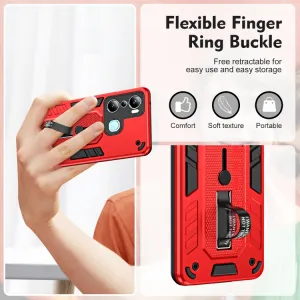 BRAVE Obal s držiakom pre Infinix Hot 20i červený