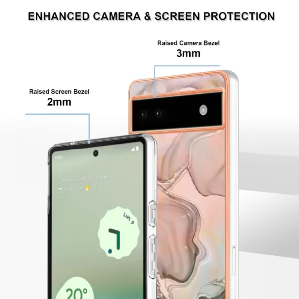 IMD MARBLE Ochranný kryt Google Pixel 6a ROSE GOLD