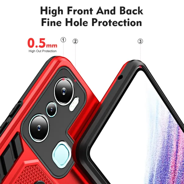 BRAVE Obal s držiakom pre Infinix Hot 20i červený