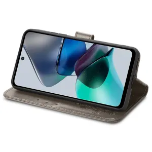 ART FLOWERS Peňaženkový kryt  Motorola Moto G13 / G23 šedý