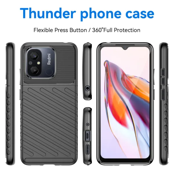 THUNDER Ochranný kryt Xiaomi Redmi 12C čierny