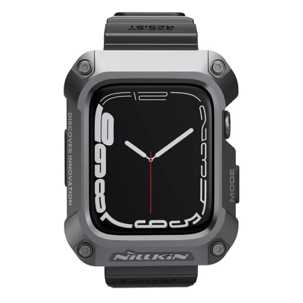 NILLKIN RUIDONG Puzdro a remienok pre Apple Watch 9 / 8 / 7 45mm šedý