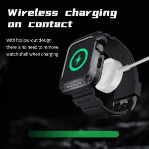NILLKIN RUIDONG Puzdro a remienok pre Apple Watch 9 / 8 / 7 45mm šedý