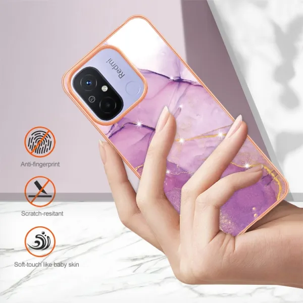 IMD MARBLE Ochranný kryt Xiaomi Redmi 12C PURPLE
