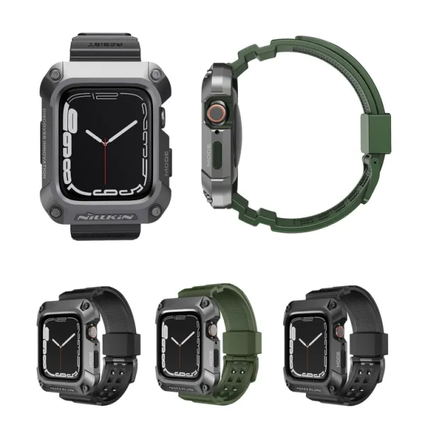 NILLKIN RUIDONG Puzdro a remienok pre Apple Watch 9 / 8 / 7 45mm čierny