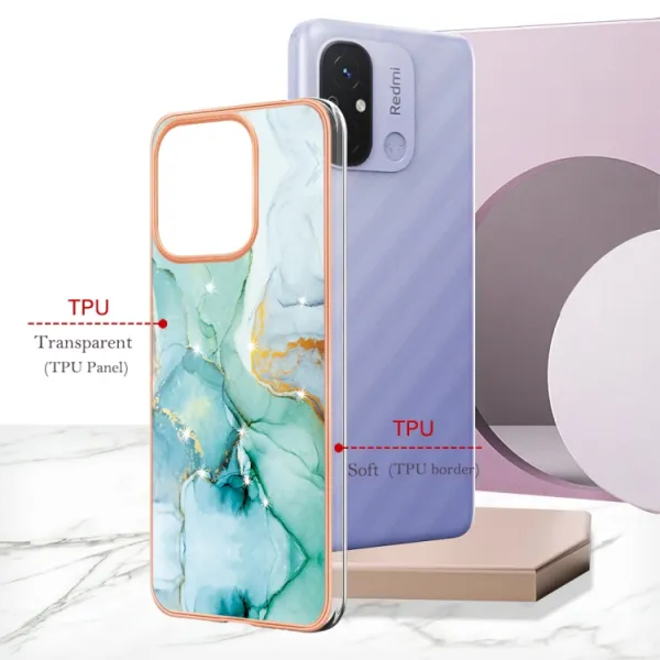 IMD MARBLE Ochranný kryt Xiaomi Redmi 12C GREEN