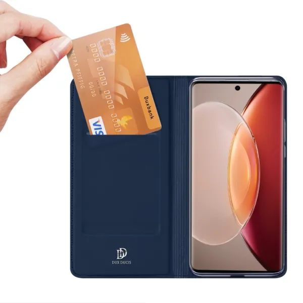 DUX Peňaženkový kryt Vivo X90 Pro 5G modrý