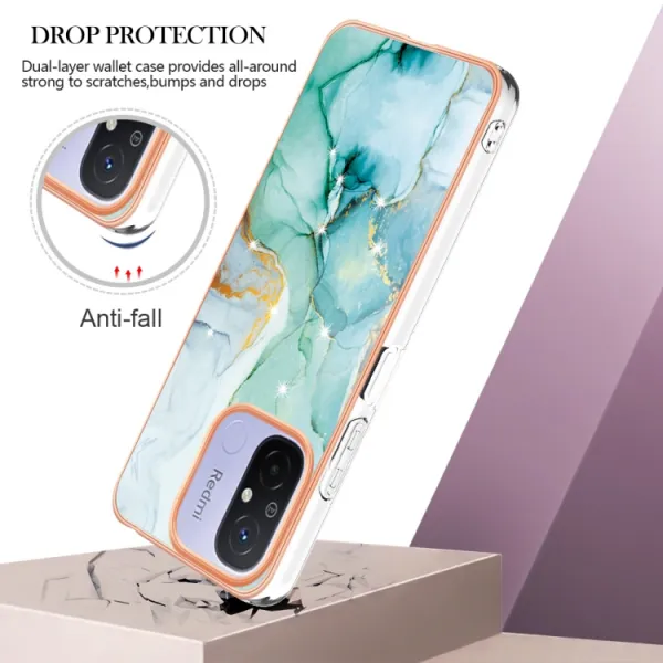 IMD MARBLE Ochranný kryt Xiaomi Redmi 12C GREEN